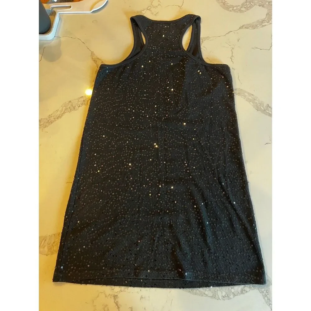 Ralph Lauren Denim & Supply Black Sequin Racerback Tank Dress Size Small - Picture 4 of 8